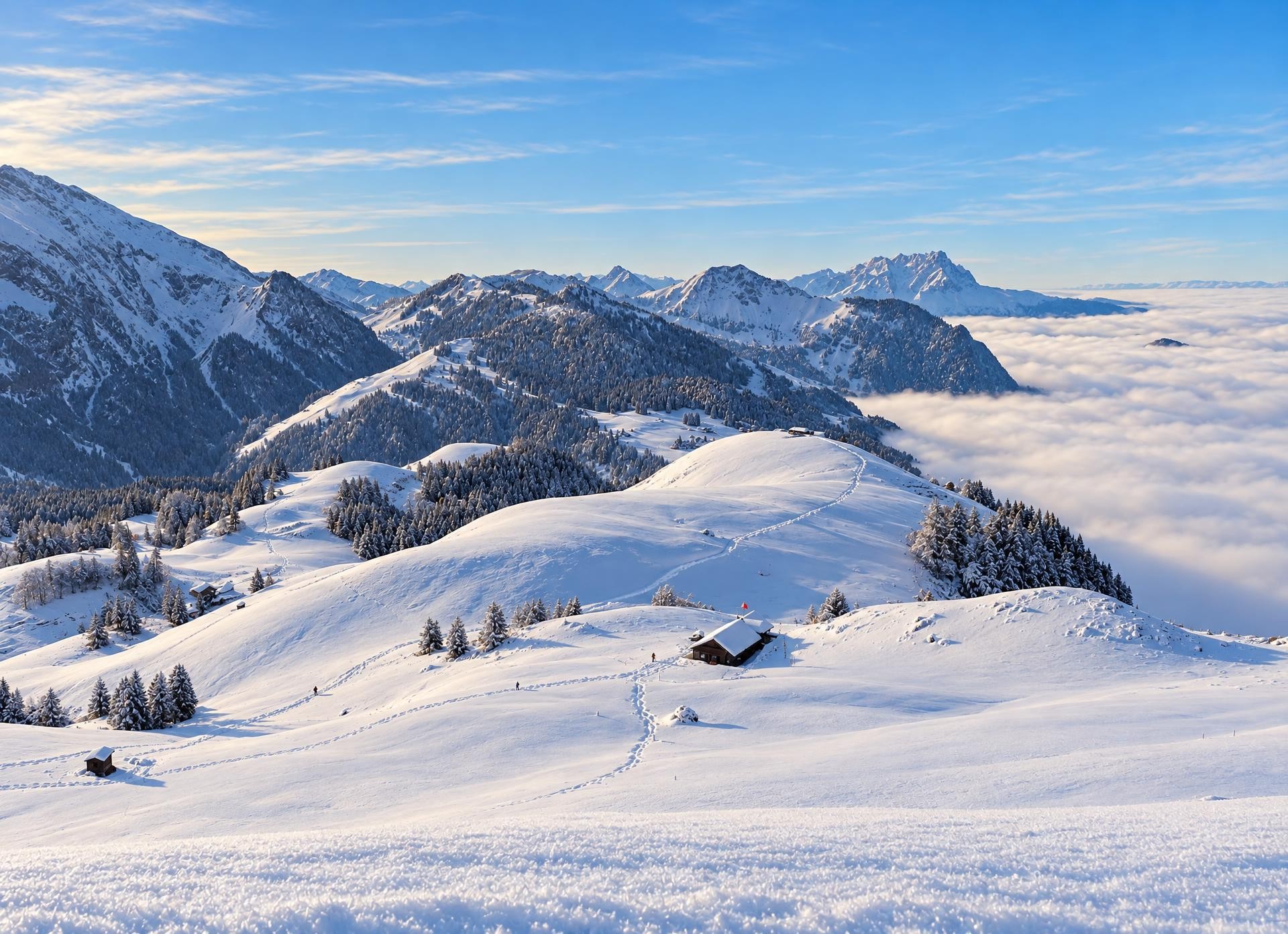 Niederbauen–Unterst Hütte Snowshoe Tour